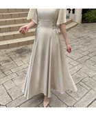 【ジュノア/JUNOAH】のフレアオフショルレースアップキャミワンピース アイボリー|ID: prp329100004561167 ipo3291000000032249576