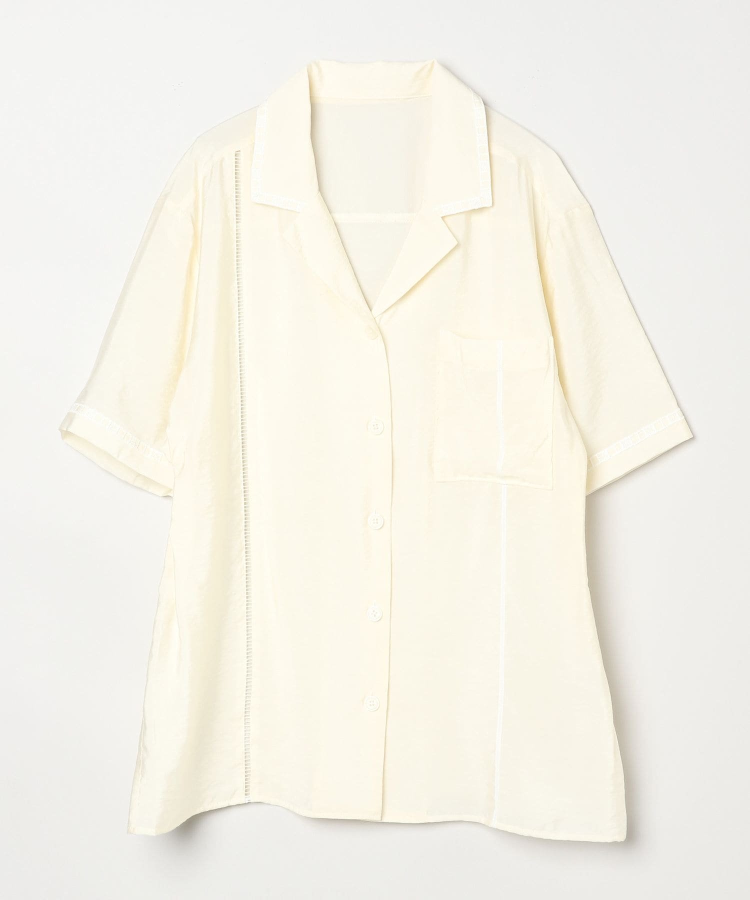 【ジーナシス/JEANASiS】のサイドタックカイキンシャツ SS インテリア・キッズ・メンズ・レディースファッション・服の通販 founy(ファニー) 　ファッション　Fashion　レディースファッション　WOMEN　トップス・カットソー　Tops/Tshirt　シャツ/ブラウス　Shirts/Blouses　おすすめ　Recommend　スラックス　Slacks　ベスト　Vest　今季　This Season　夏　Summer　羽織　Haori　アイボリー|ID: prp329100004561168 ipo3291000000032249594