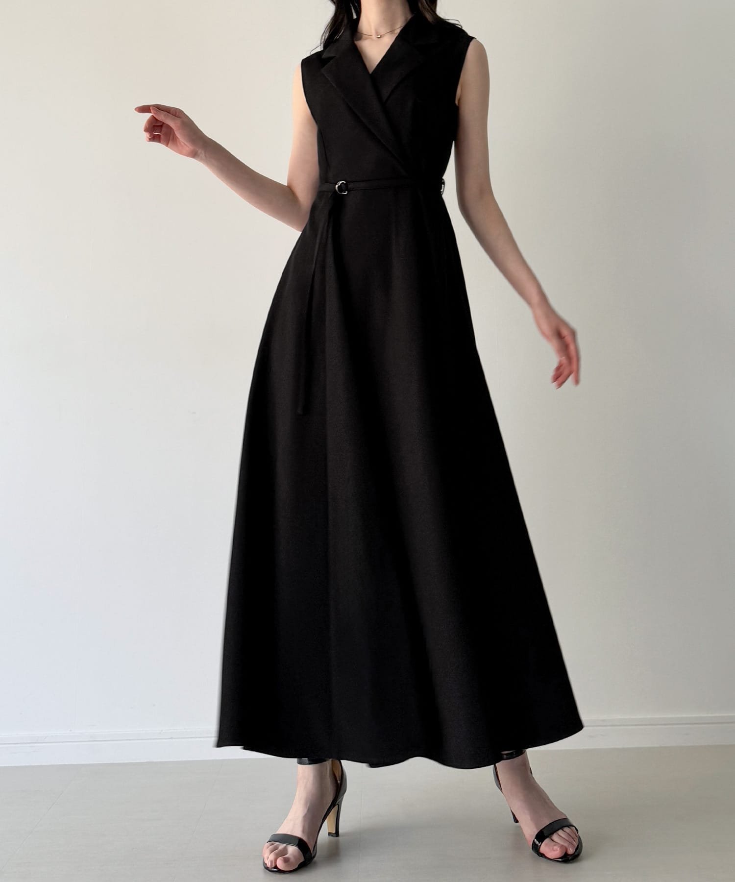 【ジュノア/JUNOAH】のテーラーカラーノースリーブワンピース(裏地なし) 人気、トレンドファッション・服の通販 founy(ファニー) 　ファッション　Fashion　レディースファッション　WOMEN　ワンピース　Dress　 other-1|ID: prp329100004561170 ipo3291000000032249613