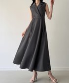 【ジュノア/JUNOAH】のテーラーカラーノースリーブワンピース(裏地なし) チャコール|ID: prp329100004561170 ipo3291000000032249617