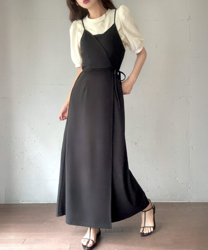 【ジュノア/JUNOAH】のカシュクールラップキャミワンピース インテリア・キッズ・メンズ・レディースファッション・服の通販 founy(ファニー) https://founy.com/ ファッション Fashion レディースファッション WOMEN ワンピース Dress キャミワンピース No Sleeve Dresses |ID: prp329100004561174 ipo3291000000032249638