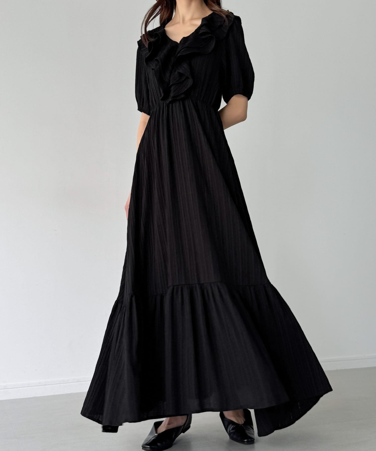 【ジュノア/JUNOAH】の楊柳フリルカラーティアードワンピース 人気、トレンドファッション・服の通販 founy(ファニー) 　ファッション　Fashion　レディースファッション　WOMEN　ワンピース　Dress　 other-1|ID: prp329100004561179 ipo3291000000032249700