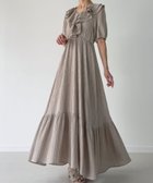 【ジュノア/JUNOAH】の楊柳フリルカラーティアードワンピース グレージュ|ID: prp329100004561179 ipo3291000000032249704