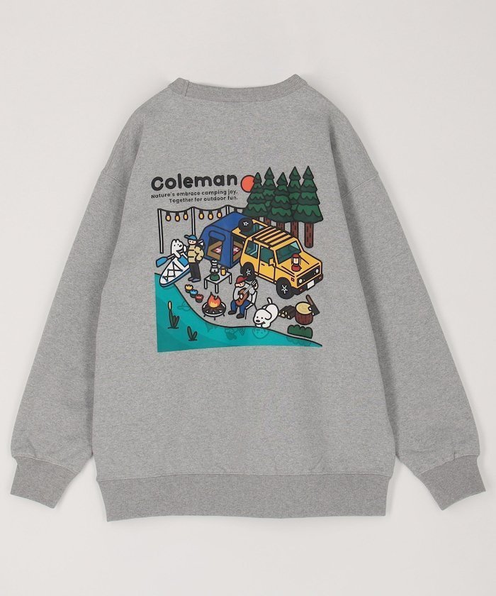 【フリークスストア/FREAK'S STORE】のColeman×matsui×FREAK S STORE 別注 コールマン matsui lake side camp バックプリント クルーネックスウェット インテリア・キッズ・メンズ・レディースファッション・服の通販 founy(ファニー) 　ファッション　Fashion　レディースファッション　WOMEN　トップス・カットソー　Tops/Tshirt　パーカ　Sweats　スウェット　Sweat　バッグ　Bag　アウトドア　Outdoor　春　Spring　カーゴパンツ　Cargo Pants　グラフィック　Graphic　コーデュロイ　Corduroy　シンプル　Simple　スウェット　Sweat　デニム　Denim　トレンド　Trend　定番　Standard　人気　Popularity　バランス　Balance　ビッグ　Big　フロント　Front　プリント　Print　ボトム　Bottom　別注　Special Order　リラックス　Relax　ワンポイント　One Point　A/W・秋冬　Aw・Autumn/Winter・Fw・Fall-Winter　冬　Winter　S/S・春夏　Ss・Spring/Summer　おすすめ　Recommend　犬　Dog　ダークグレー|ID: prp329100004561182 ipo3291000000032249730