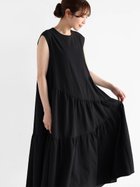 【ヴァン/Vin】のノースリーブティアードサッカーワンピース ブラック|ID: prp329100004561186 ipo3291000000032249760