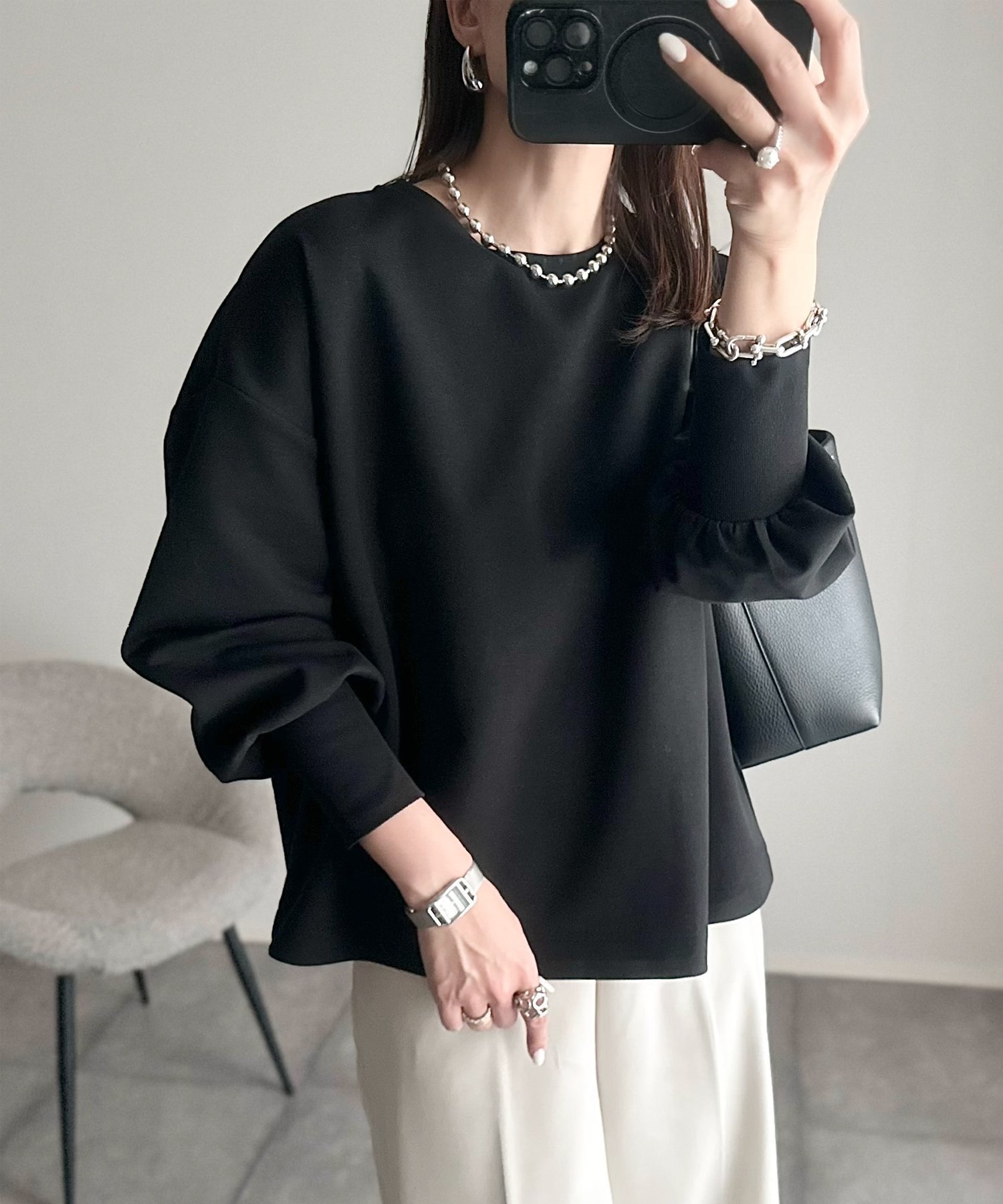 【その他のブランド/Other】のライトダンボールボリュームスリーブプルオーバー 人気、トレンドファッション・服の通販 founy(ファニー) 　ファッション　Fashion　レディースファッション　WOMEN　トップス・カットソー　Tops/Tshirt　プルオーバー　Pullover　ボリュームスリーブ / フリル袖　Volume Sleeve　スキニー　Skinny　スリーブ　Sleeve　ペンシル　Pencil　ボトム　Bottom　モダン　Modern　 other-1|ID: prp329100004561187 ipo3291000000032249757