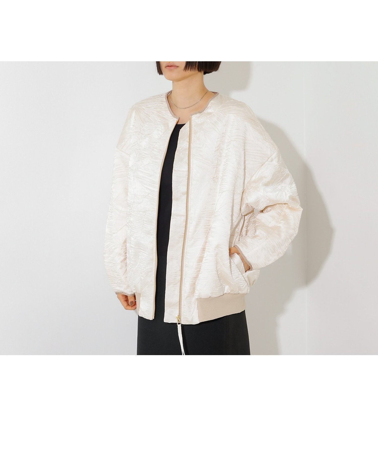 【その他のブランド/Other】のリンクルサテン 中綿ブルゾン インテリア・キッズ・メンズ・レディースファッション・服の通販 founy(ファニー) 　ファッション　Fashion　レディースファッション　WOMEN　アウター　Coat Outerwear　ブルゾン　Blouson/Jackets　サテン　Satin　バランス　Balance　ブルゾン　Blouson　ロング　Long　アイボリー|ID: prp329100004561224 ipo3291000000032250143