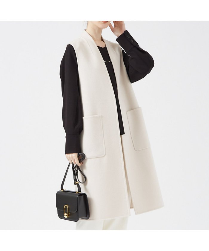 【カリテ/qualite】のダブルフェイスジレ インテリア・キッズ・メンズ・レディースファッション・服の通販 founy(ファニー) https://founy.com/ ファッション Fashion レディースファッション WOMEN アウター Coat Outerwear トップス・カットソー Tops/Tshirt ベスト/ジレ Gilets/Vests シンプル Simple タートルネック Turtleneck |ID: prp329100004561233 ipo3291000000032250231