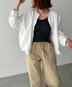 【キャナルジーン/CANAL JEAN】のEl mar ノーカラーブルゾン 人気、トレンドファッション・服の通販 founy(ファニー) ファッション Fashion レディースファッション WOMEN アウター Coat Outerwear ブルゾン Blouson/Jackets おすすめ Recommend バルーン Balloon ブルゾン Blouson メッシュ Mesh |ID:prp329100004561244