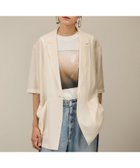 【サロン アダム エ ロペ/SALON adam et rope'】の【WEB限定】シアーハーフスリーブジャケット 洗える・冷房対策 オフホワイト(15)|ID:prp329100004561351