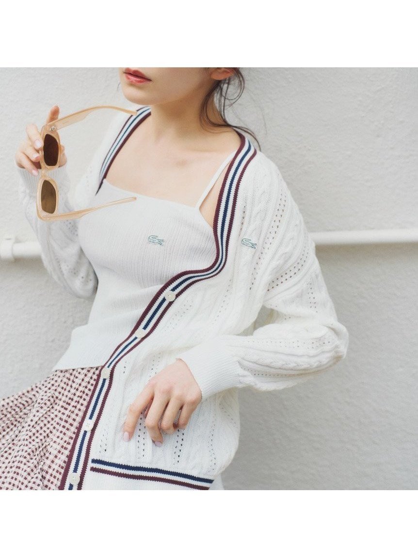 【スナイデル/SNIDEL】のLACOSTE/キャミニットプルオーバー 人気、トレンドファッション・服の通販 founy(ファニー) 　ファッション　Fashion　レディースファッション　WOMEN　トップス・カットソー　Tops/Tshirt　ニット　Knit Tops　キャミソール / ノースリーブ　No Sleeves　プルオーバー　Pullover　春　Spring　クラシカル　Classical　コンパクト　Compact　シンプル　Simple　ストレート　Straight　スポーツ　Sports　人気　Popularity　パステル　Pastel　フィット　Fit　フォーマル　Formal　ラップ　Wrap　S/S・春夏　Ss・Spring/Summer　おすすめ　Recommend　夏　Summer　 other-1|ID: prp329100004561403 ipo3291000000032251650