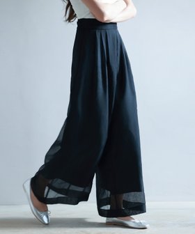 【セゾンドパピヨン/SAISON DE PAPILLON】のフロントタックシアーワイドパンツ 人気、トレンドファッション・服の通販 founy(ファニー) ファッション Fashion レディースファッション WOMEN パンツ Pants 春 Spring ギャザー Gather シアー Sheer シンプル Simple フレア Flare フロント Front ロング Long ワイド Wide S/S・春夏 Ss・Spring/Summer 夏 Summer |ID:prp329100004561413
