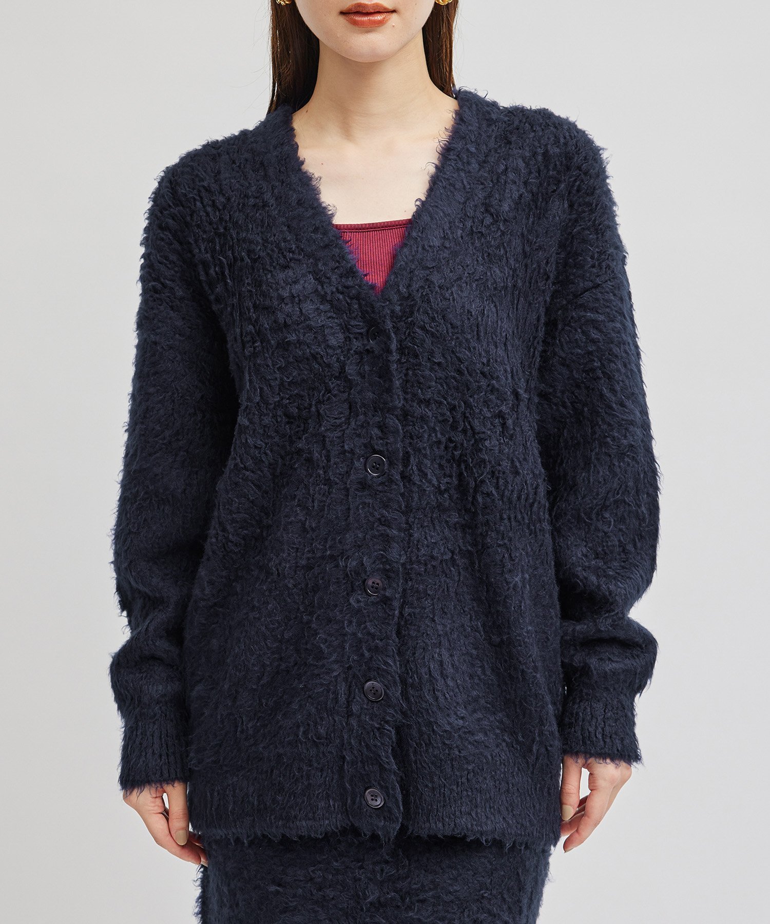 【ロペ/ROPE'】のシルクシャギーカーディガン/セットアップ対応 インテリア・キッズ・メンズ・レディースファッション・服の通販 founy(ファニー) 　ファッション　Fashion　レディースファッション　WOMEN　トップス・カットソー　Tops/Tshirt　カーディガン　Cardigans　インナー　Inner　カットソー　Cut And Sew　カーディガン　Cardigan　シアー　Sheer　シルク　Silk　セットアップ　Set Up　とろみ　Thickness　デニム　Denim　フェミニン　Feminine　ポケット　Pocket　羽織　Haori　防寒　Cold Protection　おすすめ　Recommend　ネイビー(40)|ID: prp329100004561420 ipo3291000000032251808
