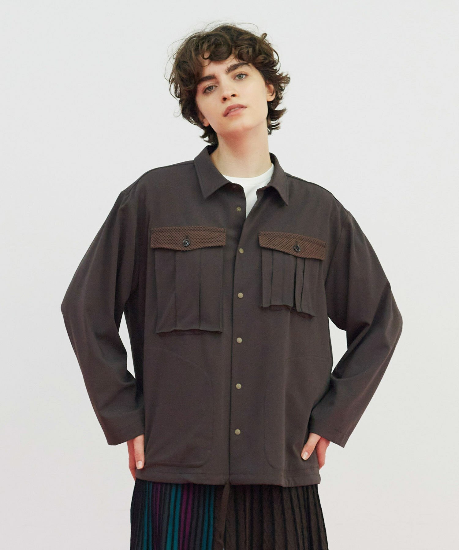 【フラボア/FRAPBOIS】のコーチセット シャツブルゾン インテリア・キッズ・メンズ・レディースファッション・服の通販 founy(ファニー) 　ファッション　Fashion　レディースファッション　WOMEN　アウター　Coat Outerwear　ブルゾン　Blouson/Jackets　トップス・カットソー　Tops/Tshirt　シャツ/ブラウス　Shirts/Blouses　おすすめ　Recommend　ストレッチ　Stretch　セットアップ　Set Up　チェック　Check　ドレープ　Drape　フラット　Flat　ブルゾン　Blouson　ポケット　Pocket　レース　Race　エレガント 上品　Elegant　ブラウン|ID: prp329100004561464 ipo3291000000032252246