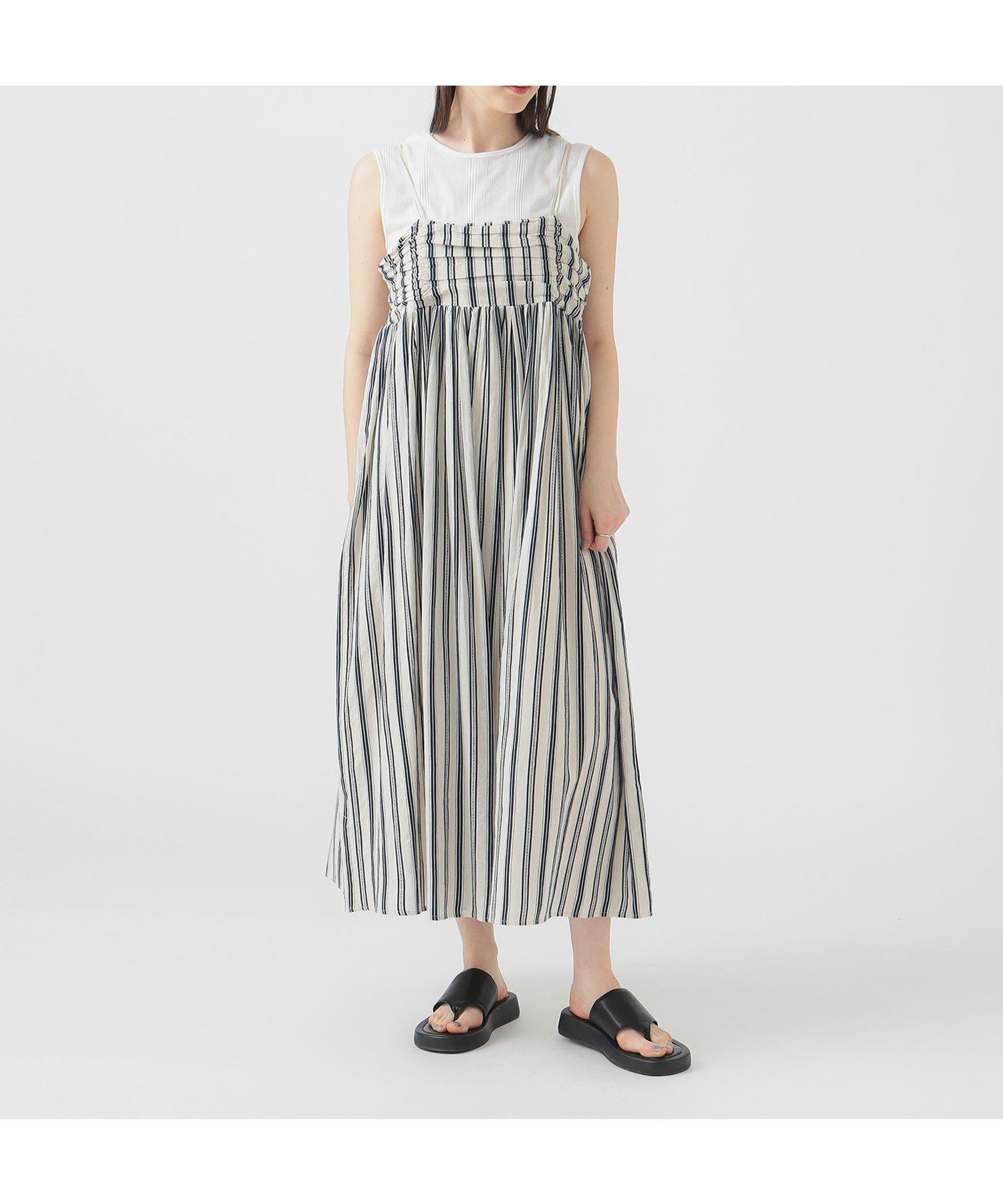 【ビーミングライフストアバイビームス/B:MING LIFE STORE by BEAMS】のインド ストライプ キャミ ワンピース(S~M) 25SS 夏まで使える リゾート 旅行 きれいめ おでかけ インテリア・キッズ・メンズ・レディースファッション・服の通販 founy(ファニー) 　ファッション　Fashion　レディースファッション　WOMEN　ワンピース　Dress　キャミワンピース　No Sleeve Dresses　インド　India　キャミ　Cami　ギャザー　Gather　ストライプ　Stripe　タッセル　Tassel　リゾート　Resort　おすすめ　Recommend　夏　Summer　旅行　Travel　2025年　2025　2025春夏・S/S　Ss,Spring/Summer,2025　OFF_STRIPE|ID: prp329100004561502 ipo3291000000032252713