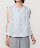 【ビショップ/Bshop】の別注 リネン ノースリーブギャザーシャツ WOMEN LTBLUE|ID: prp329100004561525 ipo3291000000033158893