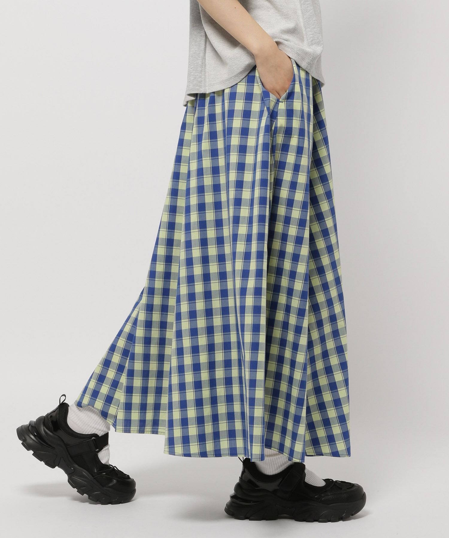 【ニコアンド/niko and】のアソートフレアスカート インテリア・キッズ・メンズ・レディースファッション・服の通販 founy(ファニー) 　ファッション　Fashion　レディースファッション　Ladies' Fashion Online　スカート　Skirt　Aライン/フレアスカート　Flared A-Line Skirts　おすすめ　Recommend　シンプル　Simple　ストライプ　Stripe　チェック　Check　パーカー　Hoodie　フレア　Flare　ポケット　Pocket　切替　Switching　春　Spring　イエローギンガム60|ID: prp329100004561557 ipo3291000000032606628