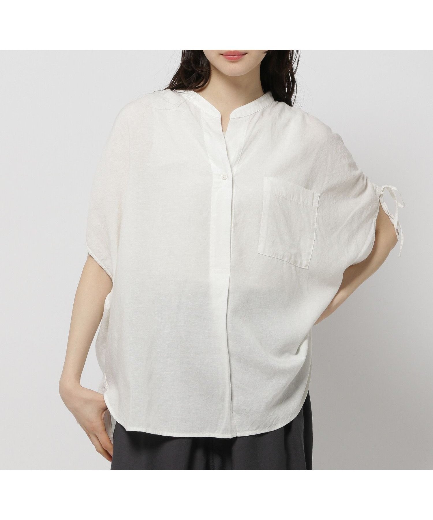 【ニコアンド/niko and】のCOMFORTリネンバンドブラウス インテリア・キッズ・メンズ・レディースファッション・服の通販 founy(ファニー) 　ファッション　Fashion　レディースファッション　Ladies' Fashion Online　トップス・カットソー　Tops/Tshirt　シャツ/ブラウス　Shirts/Blouses　おすすめ　Recommend　なめらか　Smooth　シンプル　Simple　リネン　Linen　ワイド　Wide　オフ11|ID: prp329100004561564 ipo3291000000032497287