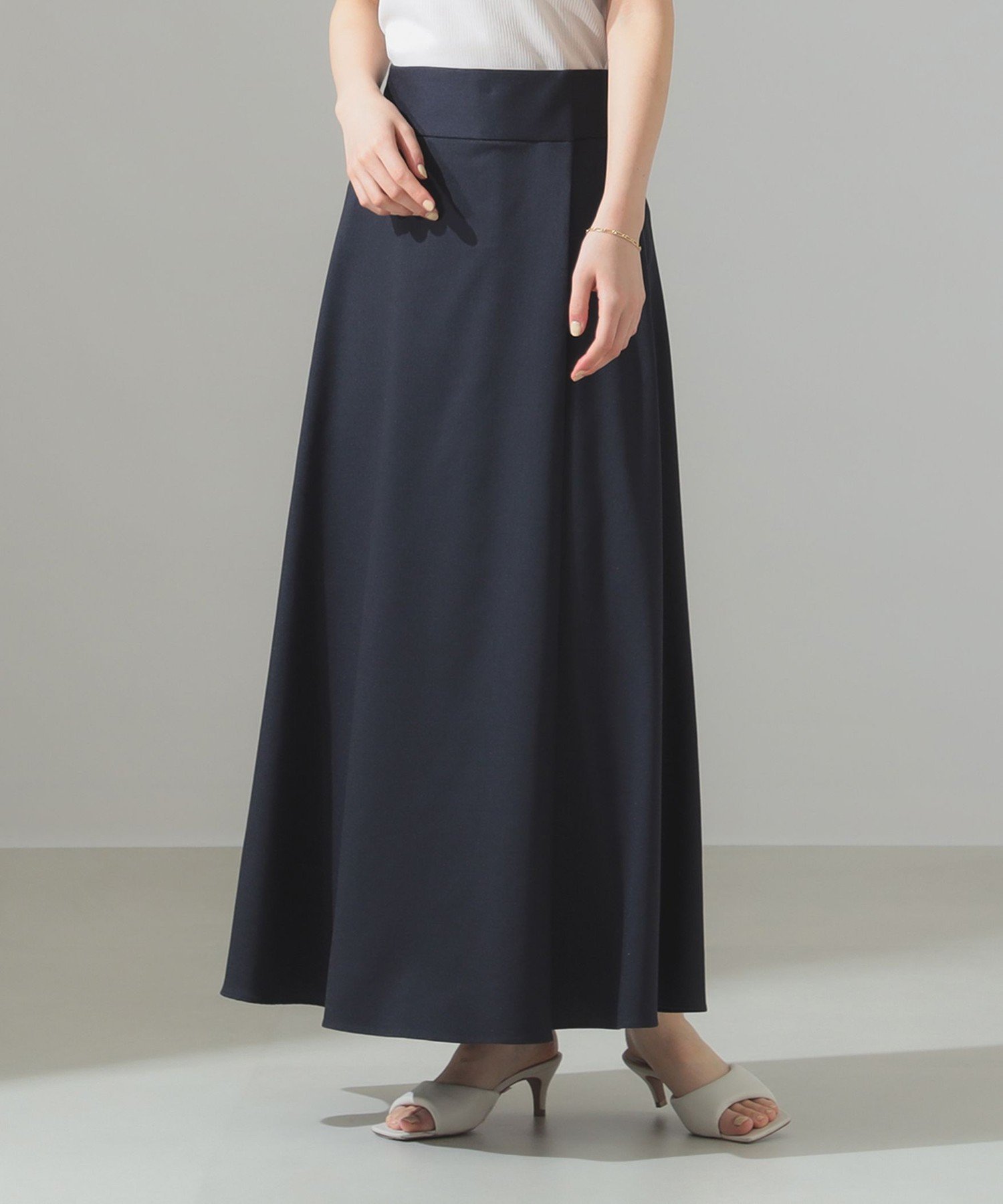 【デミルクス ビームス/Demi-Luxe BEAMS】のワイドベルト フレアスカート インテリア・キッズ・メンズ・レディースファッション・服の通販 founy(ファニー) 　ファッション　Fashion　レディースファッション　WOMEN　スカート　Skirt　Aライン/フレアスカート　Flared A-Line Skirts　ベルト　Belts　オックス　Ox　サンダル　Sandals　スニーカー　Sneakers　ノースリーブ　No Sleeve　バランス　Balance　フレア　Flare　ラップ　Wrap　リネン　Linen　ワイド　Wide　NAVY|ID: prp329100004561585 ipo3291000000032253759