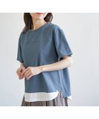 【イッカ/ikka】のコットンUSA袖刺繍レイヤーTシャツ ブルー|ID: prp329100004561629 ipo3291000000033571104