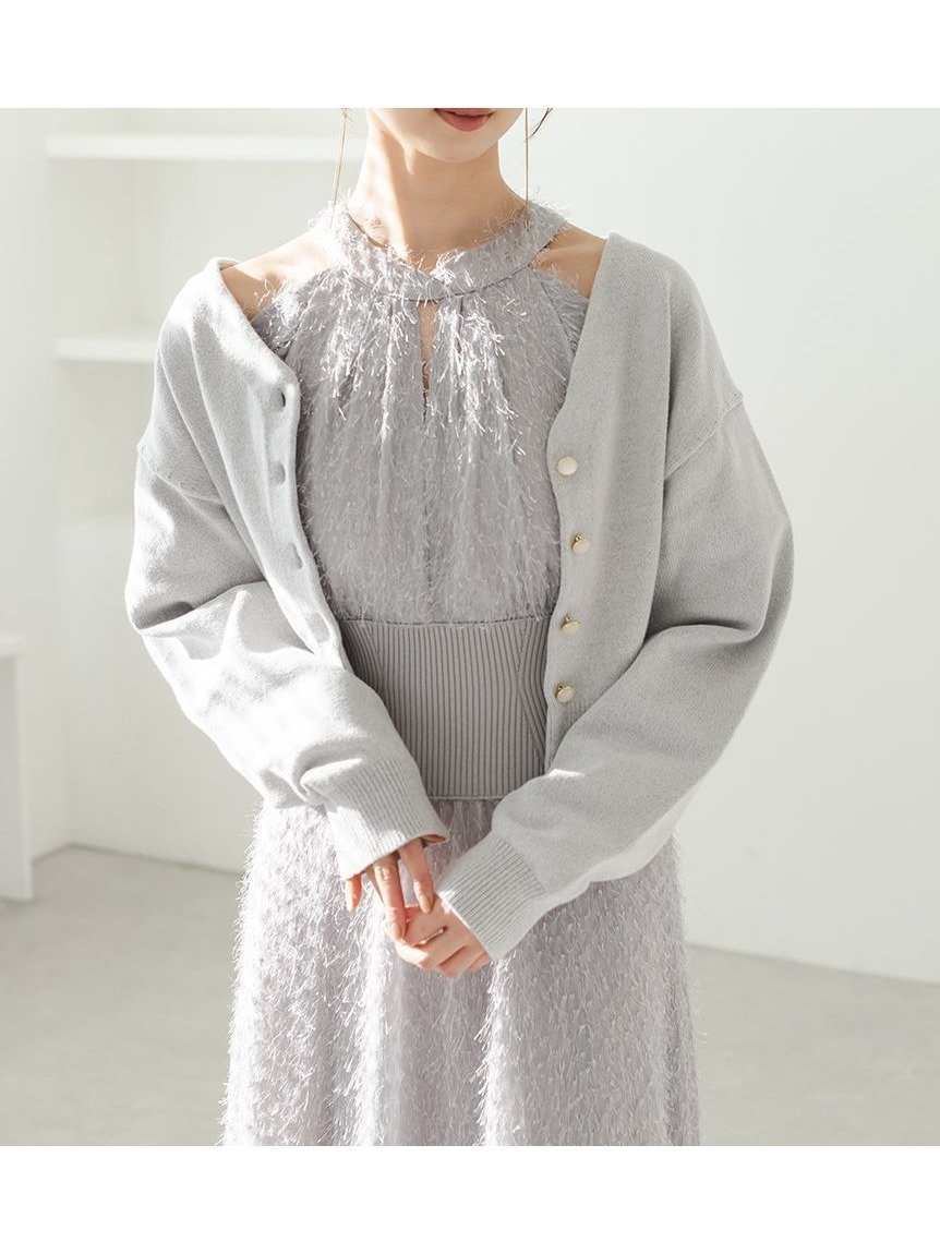 【スナイデル/SNIDEL】のシンプルカーディガン インテリア・キッズ・メンズ・レディースファッション・服の通販 founy(ファニー) 　ファッション　Fashion　レディースファッション　WOMEN　トップス・カットソー　Tops/Tshirt　カーディガン　Cardigans　カーディガン　Cardigan　キャミソール　Camisole　コンパクト　Compact　シフォン　Chiffon　シンプル　Simple　パール　Pearl　LGRY[005]|ID: prp329100004561643 ipo3291000000032254323