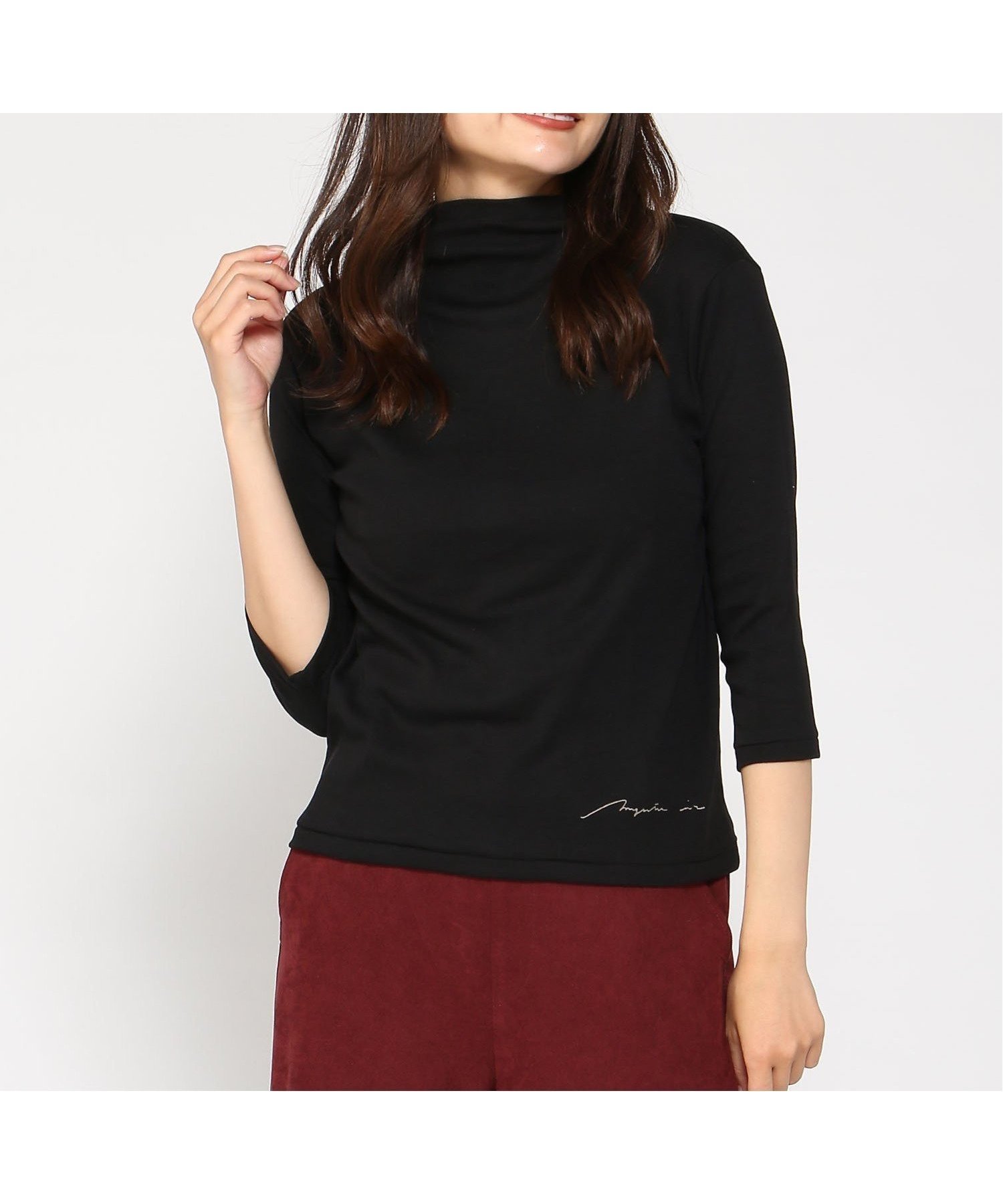【マジェンタ/MAGENTA】のMAGENTA/フライスローボトルネック 7分袖 インテリア・キッズ・メンズ・レディースファッション・服の通販 founy(ファニー) 　ファッション　Fashion　レディースファッション　WOMEN　トップス・カットソー　Tops/Tshirt　ビジネス 仕事 通勤　Business　クロ|ID: prp329100004561682 ipo3291000000032254746