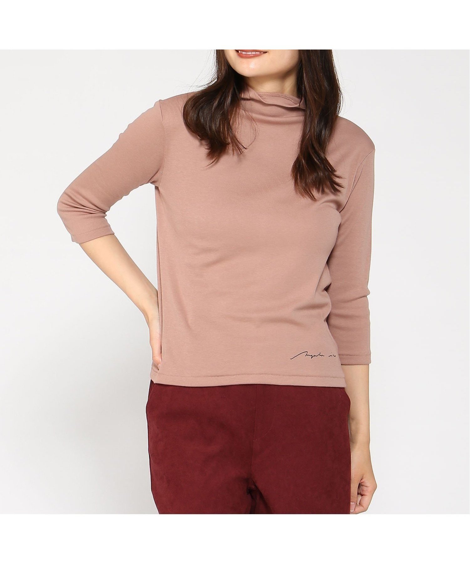 【マジェンタ/MAGENTA】のMAGENTA/フライスローボトルネック 7分袖 インテリア・キッズ・メンズ・レディースファッション・服の通販 founy(ファニー) 　ファッション　Fashion　レディースファッション　WOMEN　トップス・カットソー　Tops/Tshirt　ビジネス 仕事 通勤　Business　スモーキーピンク杢|ID: prp329100004561682 ipo3291000000032254750