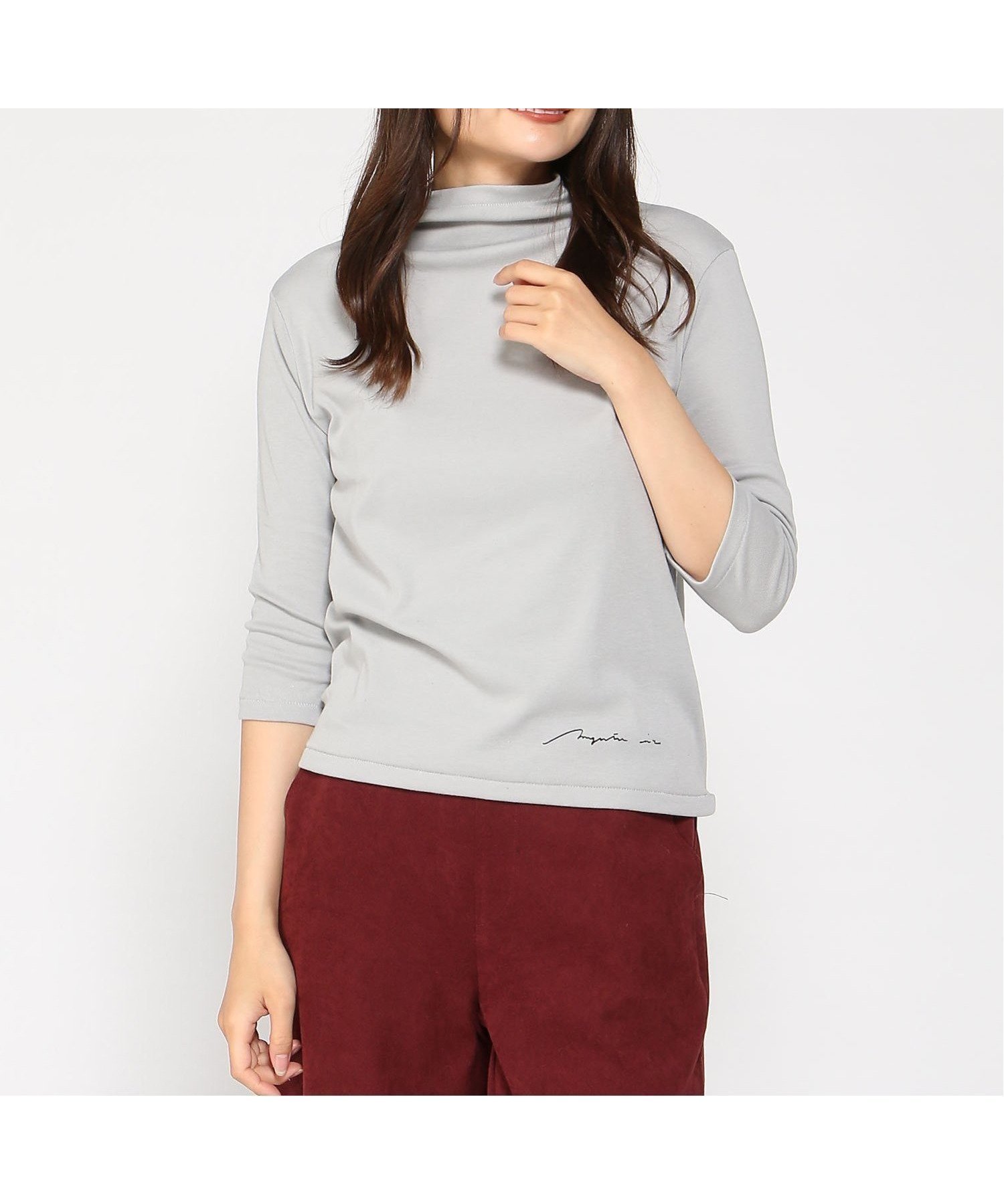 【マジェンタ/MAGENTA】のMAGENTA/フライスローボトルネック 7分袖 インテリア・キッズ・メンズ・レディースファッション・服の通販 founy(ファニー) 　ファッション　Fashion　レディースファッション　WOMEN　トップス・カットソー　Tops/Tshirt　ビジネス 仕事 通勤　Business　モーヴグレー杢|ID: prp329100004561682 ipo3291000000032254756
