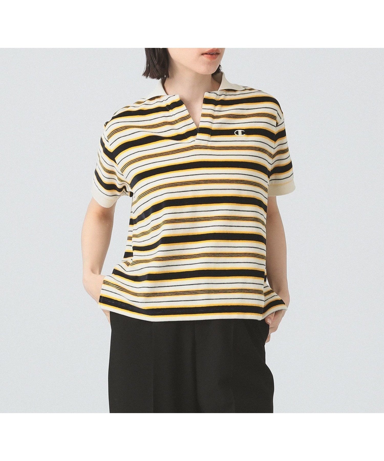 【ビームス ウイメン/BEAMS】の【別注】Champion / ポロシャツ インテリア・キッズ・メンズ・レディースファッション・服の通販 founy(ファニー) 　ファッション　Fashion　レディースファッション　Fashion for Women　トップス・カットソー　Cut & Sew Tops　シャツ・ブラウス・オフィスカジュアル　Elegant Blouses & Button-Ups　ポロシャツ・きれいめカジュアル　Smart-Casual Polo Tops　春　Spring　シンプル　Simple, Minimal　タオル　Towel, Bath Towel　デニム　Denim, Jeans Material　トレンド　Trend, Trending Now　プリーツ　Pleats, Pleated　ベロア　Velour, Soft Velvet　ボーダー　Border, Stripe　ポロシャツ　Polo Shirt, Collared Tee　別注　Limited Edition, Custom Order　無地　Plain, Solid Color　ワイド　Wide, Wide Fit　S/S・春夏　SS, Spring/Summer, Warm Season　おすすめ　Recommended / Our Picks　夏　Summer　2025年　2025　2025春夏・S/S　Spring/Summer 2025 SS25　DARK.NAVY×OFF WHITE|ID: prp329100004561707 ipo3291000000033056609