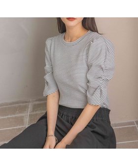 【ローリーズファーム/LOWRYS FARM】のパワショルカットプルオーバー5S 人気、トレンドファッション・服の通販 founy(ファニー) ファッション Fashion レディースファッション Fashion for Women トップス・カットソー Cut & Sew Tops カジュアルプルオーバー・ニットトップス Pullovers & Knit Tops / Casual Pullovers おすすめ Recommended / Our Picks インナー Innerwear サロペット Overalls, Salopette シャーリング Shirring, Ruched シンプル Simple, Minimal テレコ Ribbed, Rib Stitch デニム Denim, Jeans Material トレンド Trend, Trending Now ボーダー Border, Stripe 無地 Plain, Solid Color |ID:prp329100004561762