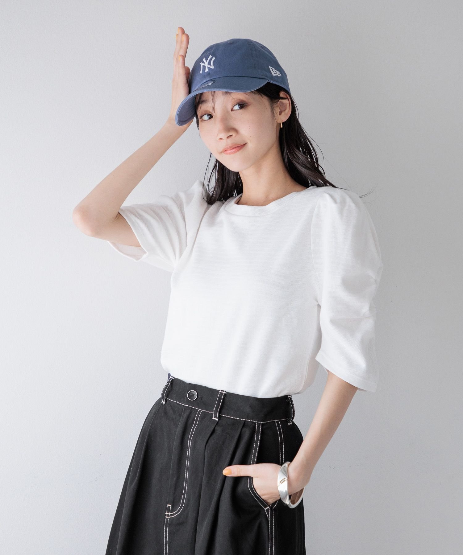 【ローリーズファーム/LOWRYS FARM】のパワショルカットプルオーバー5S インテリア・キッズ・メンズ・レディースファッション・服の通販 founy(ファニー) 　ファッション　Fashion　レディースファッション　Fashion for Women　トップス・カットソー　Cut & Sew Tops　カジュアルプルオーバー・ニットトップス　Pullovers & Knit Tops / Casual Pullovers　おすすめ　Recommended / Our Picks　インナー　Innerwear　サロペット　Overalls, Salopette　シャーリング　Shirring, Ruched　シンプル　Simple, Minimal　テレコ　Ribbed, Rib Stitch　デニム　Denim, Jeans Material　トレンド　Trend, Trending Now　ボーダー　Border, Stripe　無地　Plain, Solid Color　アイボリー05|ID: prp329100004561762 ipo3291000000033671923