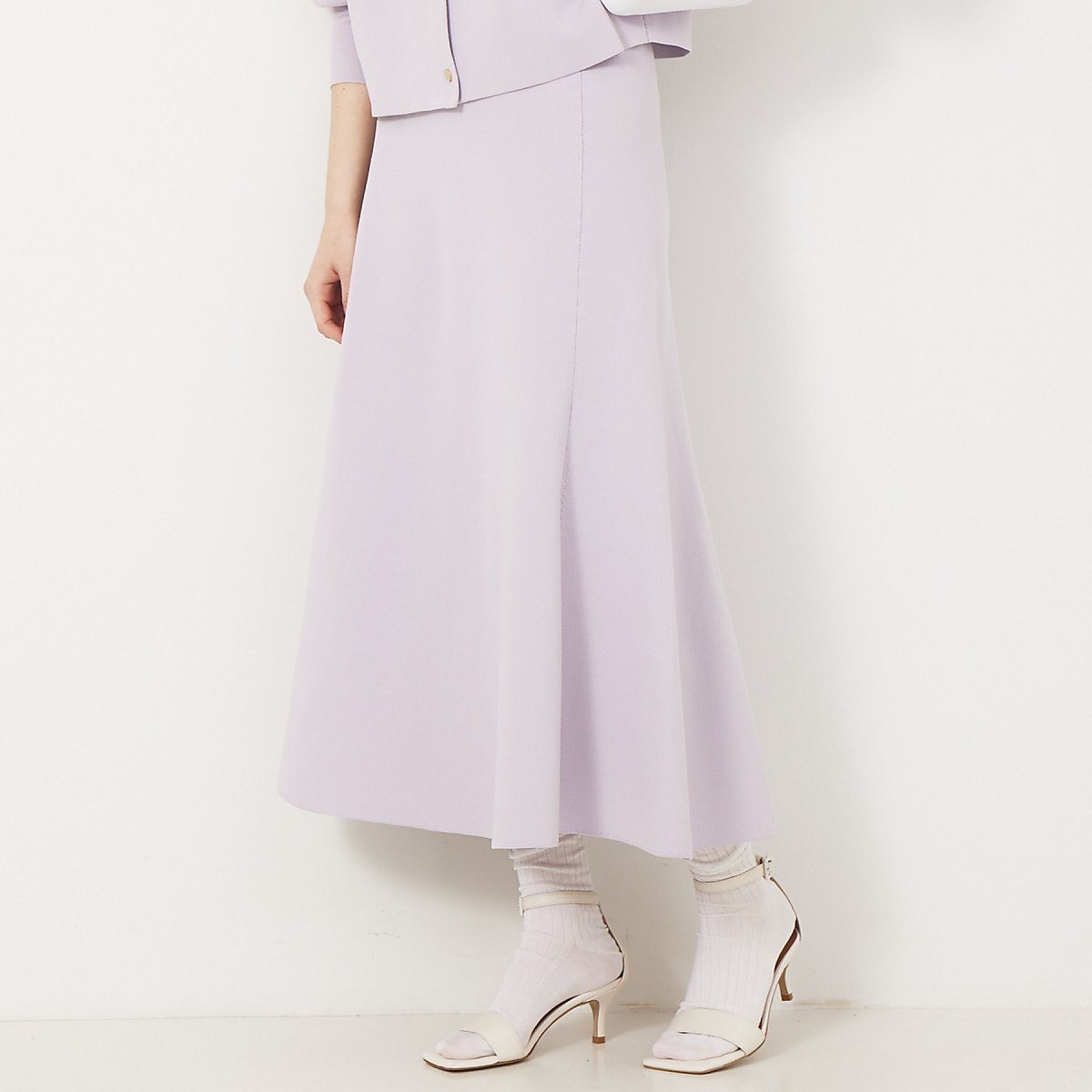 【ルージュヴィフラクレ/Rouge vif la cle】の【セットアップ対応】フレアニットスカート 人気、トレンドファッション・服の通販 founy(ファニー) 　ファッション　Fashion　レディースファッション　WOMEN　セットアップ　Setup　スカート　Skirt　おすすめ　Recommend　ジャケット　Jacket　セットアップ　Set Up　ラベンダー　Lavender　ビジネス 仕事 通勤　Business　定番　Standard　 other-1|ID: prp329100004561789 ipo3291000000032255490