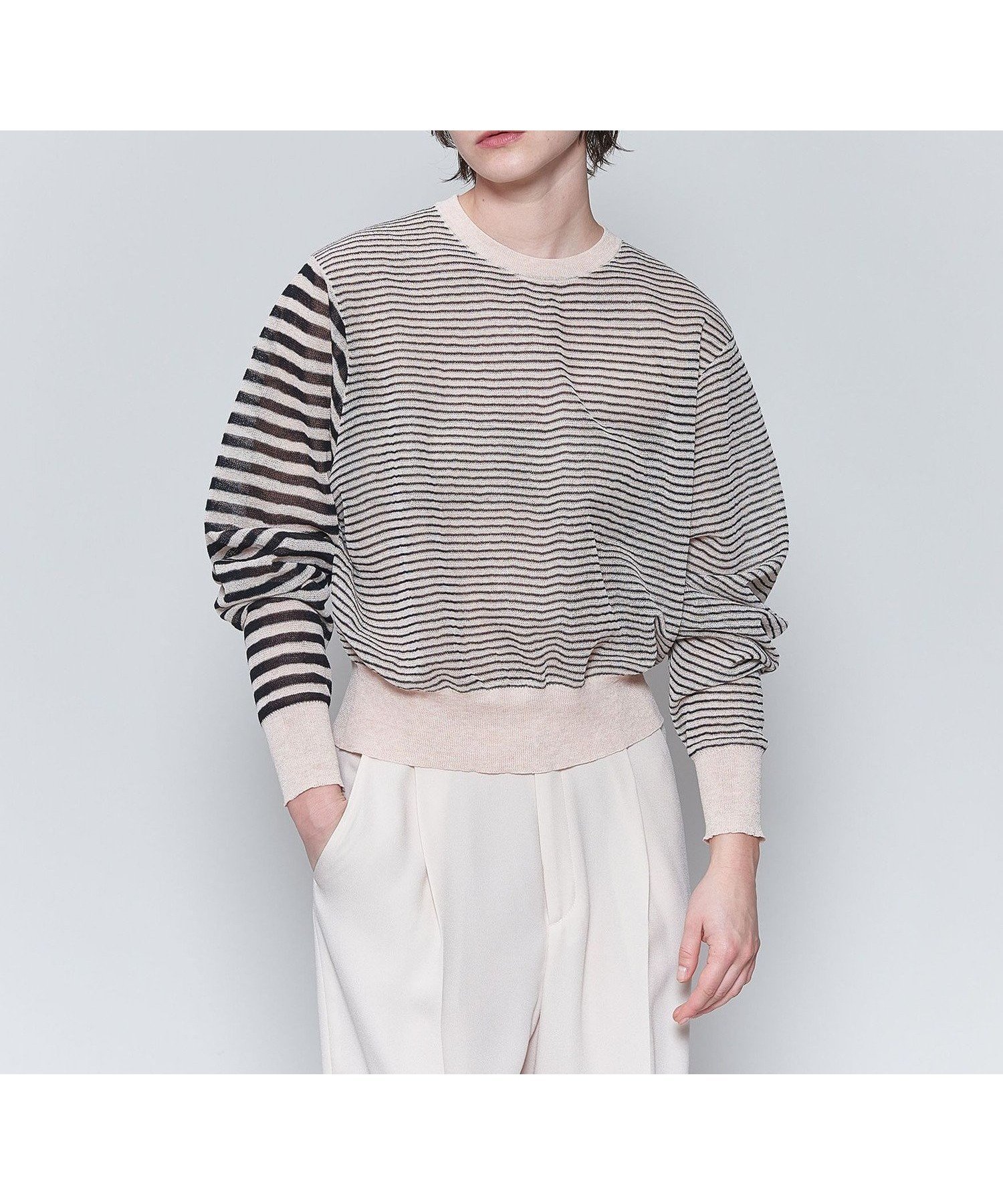 【その他のブランド/Other】の6(ROKU) シアー ボーダークルーネック プルオーバー 人気、トレンドファッション・服の通販 founy(ファニー) 　ファッション　Fashion　レディースファッション　WOMEN　トップス・カットソー　Tops/Tshirt　プルオーバー　Pullover　インナー　Inner　カーディガン　Cardigan　キャミソール　Camisole　シアー　Sheer　タンク　Tank　ボーダー　Border　 other-1|ID: prp329100004561834 ipo3291000000032255772