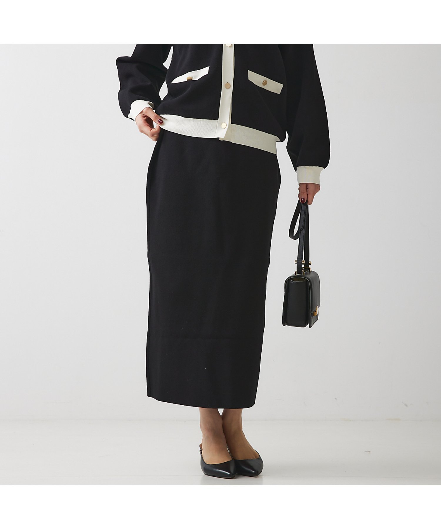 【ルージュヴィフラクレ/Rouge vif la cle】の【セットアップ対応】ジャガードニットスカート 人気、トレンドファッション・服の通販 founy(ファニー) 　ファッション　Fashion　レディースファッション　WOMEN　セットアップ　Setup　スカート　Skirt　カーディガン　Cardigan　クラシカル　Classical　ストレート　Straight　スリット　Slit　セットアップ　Set Up　今季　This Season　定番　Standard　A/W・秋冬　Aw・Autumn/Winter・Fw・Fall-Winter　ビジネス 仕事 通勤　Business　 other-1|ID: prp329100004561847 ipo3291000000032255846