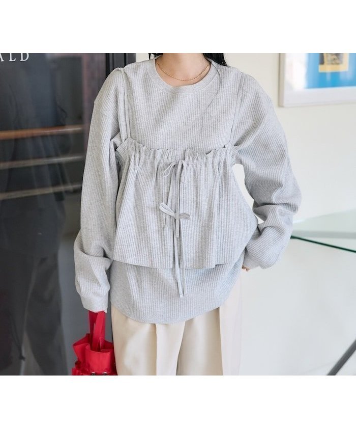 【フリークスストア/FREAK'S STORE】のワッフル ロンTビスチェセット 25SS インテリア・キッズ・メンズ・レディースファッション・服の通販 founy(ファニー) 　ファッション　Fashion　レディースファッション　WOMEN　トップス・カットソー　Tops/Tshirt　ロング / Tシャツ　T-Shirts　ビスチェ　Bustier　2025年　2025　2025春夏・S/S　Ss,Spring/Summer,2025　ワッフル　Waffle　夏　Summer　S/S・春夏　Ss・Spring/Summer　グレー|ID: prp329100004561965 ipo3291000000032256494