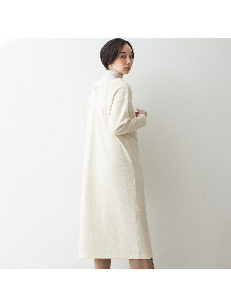 【コレックス/collex】のレースアップ前後2WAYロングワンピース インテリア・キッズ・メンズ・レディースファッション・服の通販 founy(ファニー) 　ファッション　Fashion　レディースファッション　WOMEN　ワンピース　Dress　シンプル　Simple　ジャージー　Jersey　リラックス　Relax　レース　Race　ロング　Long　オフホワイト|ID: prp329100004562415 ipo3291000000032260241