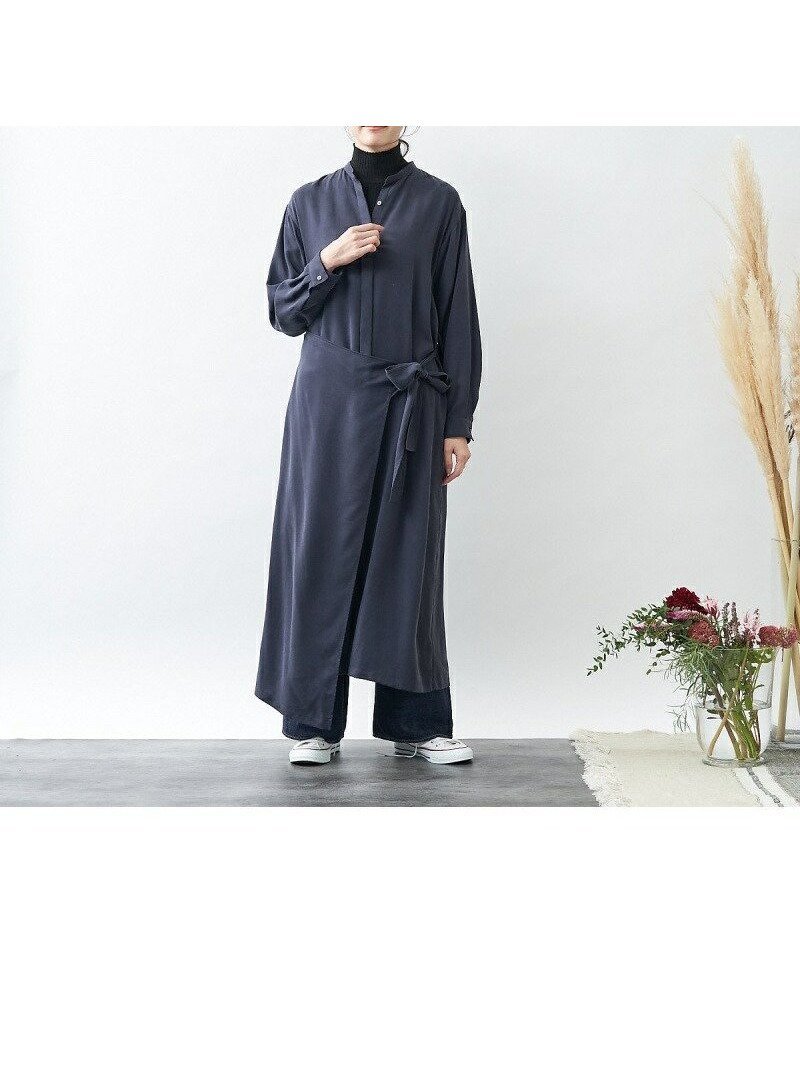 【コレックス/collex】のリヨセルツイルワンピース インテリア・キッズ・メンズ・レディースファッション・服の通販 founy(ファニー) 　ファッション　Fashion　レディースファッション　WOMEN　ワンピース　Dress　リラックス　Relax　ヴィンテージ　Vintage　羽織　Haori　ネイビー|ID: prp329100004562422 ipo3291000000032260282