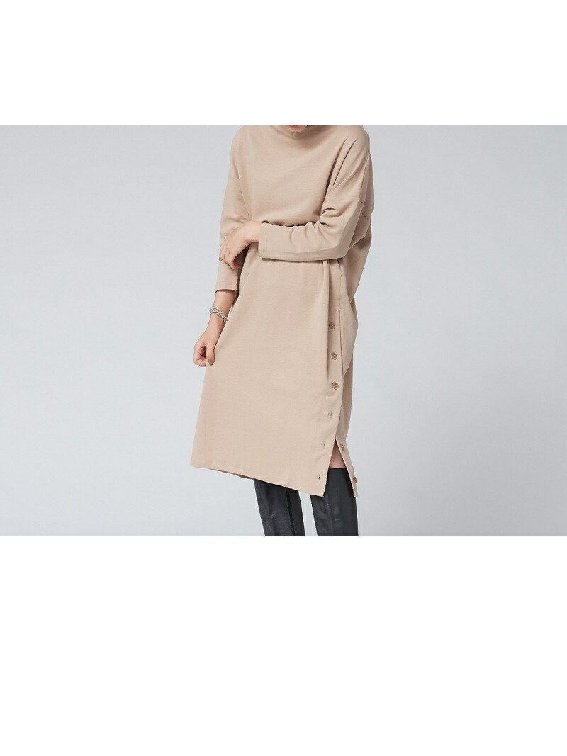 【ルージュヴィフラクレ/Rouge vif la cle】の【WEB限定】バックデザインサックワンピース インテリア・キッズ・メンズ・レディースファッション・服の通販 founy(ファニー) 　ファッション　Fashion　レディースファッション　WOMEN　ワンピース　Dress　おすすめ　Recommend　インナー　Inner　カットソー　Cut And Sew　スリット　Slit　ボトム　Bottom　ベージュ|ID: prp329100004562441 ipo3291000000032260390