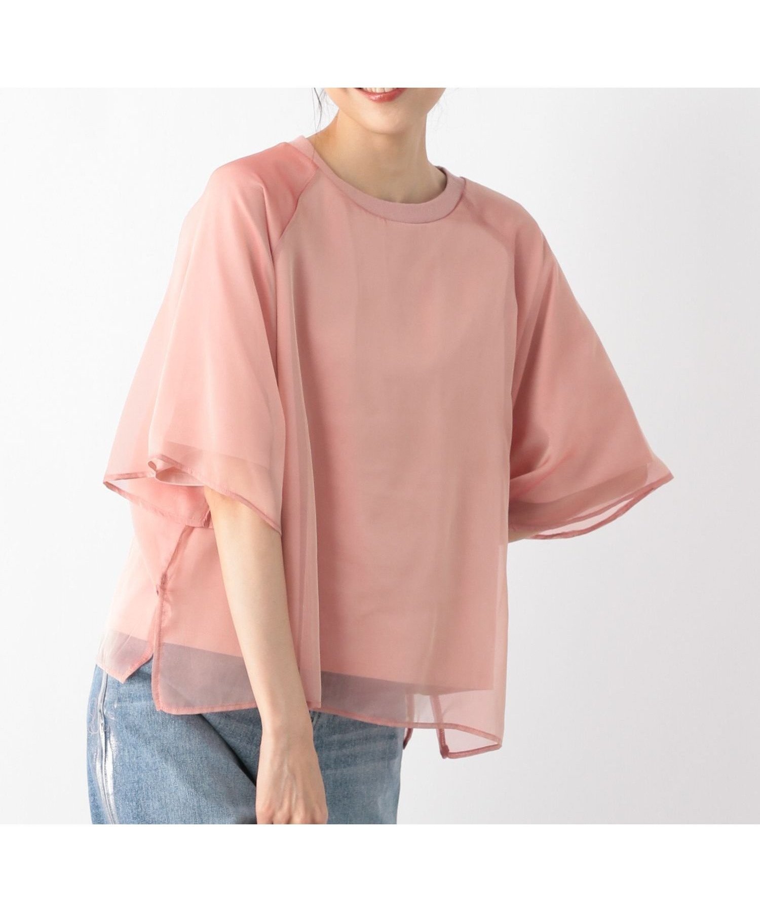 【グローバルワーク/GLOBAL WORK】のシフォンドッキングプルオーバー7分袖/145454 人気、トレンドファッション・服の通販 founy(ファニー) 　ファッション　Fashion　レディースファッション　WOMEN　トップス・カットソー　Tops/Tshirt　プルオーバー　Pullover　おすすめ　Recommend　インナー　Inner　コンシャス　Conscious　シアー　Sheer　シフォン　Chiffon　デニム　Denim　トレンド　Trend　ドッキング　Docking　ハーフ　Half　フェミニン　Feminine　 other-1|ID: prp329100004562458 ipo3291000000032260488