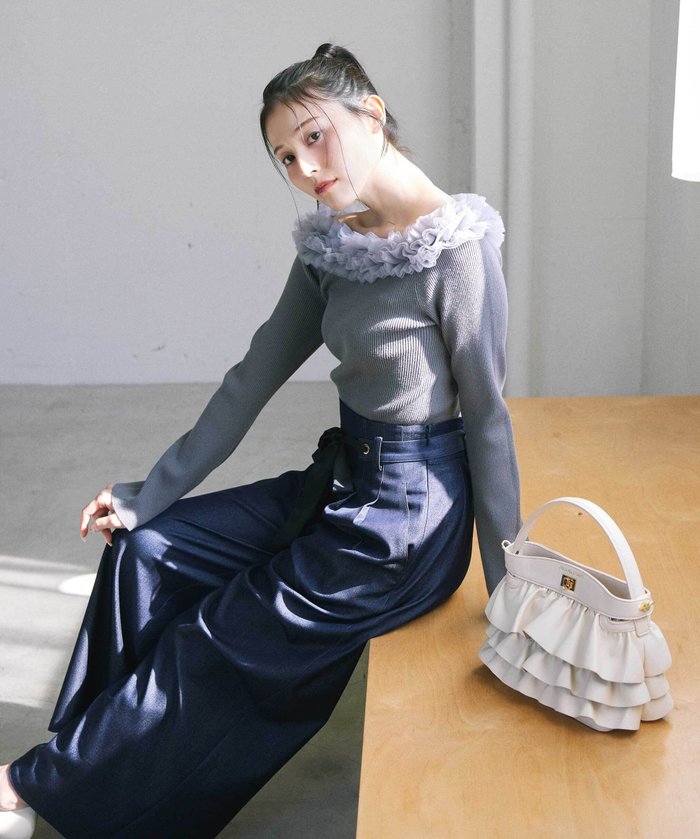 【その他のブランド/Other】のリボンベルト付きワイドパンツ インテリア・キッズ・メンズ・レディースファッション・服の通販 founy(ファニー) https://founy.com/ ファッション Fashion レディースファッション WOMEN パンツ Pants ベルト Belts フィット Fit リボン Ribbon ワイド Wide |ID: prp329100004562488 ipo3291000000032260659