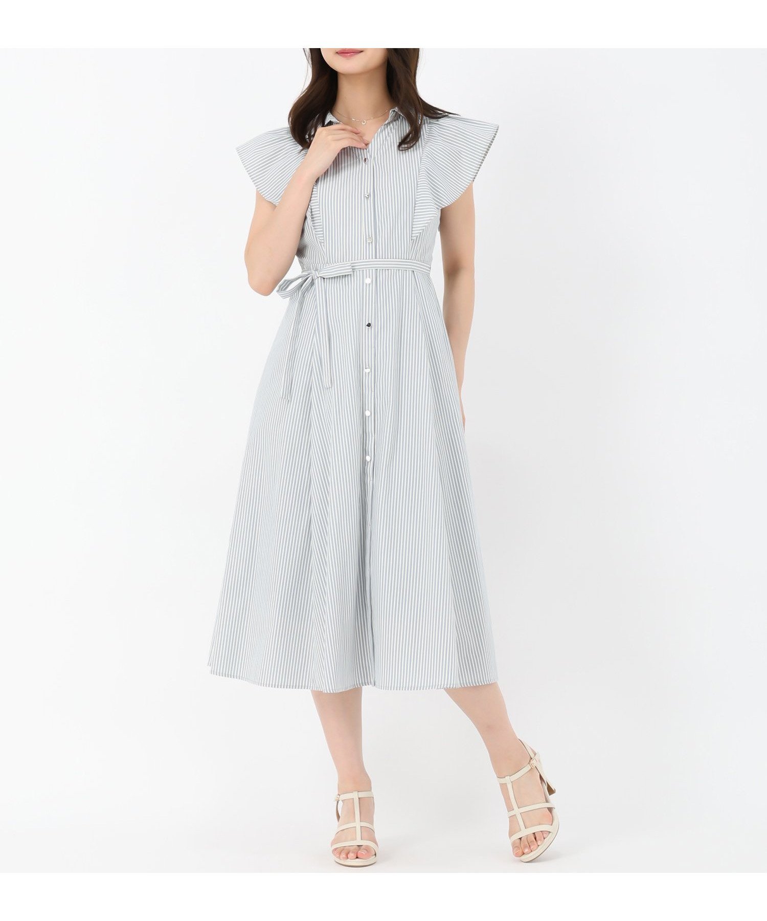 【ミッシュマッシュ/MISCH MASCH】の2025春夏新作 ラメストライプシャツワンピース 人気、トレンドファッション・服の通販 founy(ファニー) 　ファッション　Fashion　レディースファッション　WOMEN　ワンピース　Dress　シャツワンピース　Shirt Dresses　2025年　2025　2025春夏・S/S　Ss,Spring/Summer,2025　ストライプ　Stripe　フリル　Frills　リボン　Ribbon　夏　Summer　春　Spring　S/S・春夏　Ss・Spring/Summer　 other-1|ID: prp329100004562537 ipo3291000000032260971