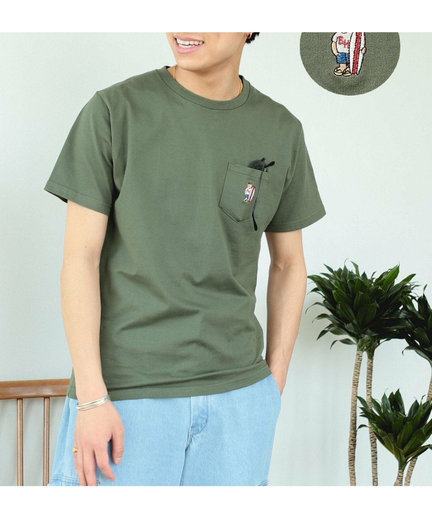 【ビームス ハート/BEAMS HEART】の【Unisex/定番人気】BEAMS HEART / ベアー ポケットTシャツ 24SS イージーケア ポケT ワンポイント トップス 刺繍 summer インテリア・キッズ・メンズ・レディースファッション・服の通販 founy(ファニー) 　ファッション　Fashion　レディースファッション　Fashion for Women　トップス・カットソー　Cut & Sew Tops　シャツ・ブラウス・オフィスカジュアル　Elegant Blouses & Button-Ups　ロングTシャツ・Tシャツ　Longline T-Shirts & Tees　2024年　2024　2024春夏・S/S　Spring/Summer 2024 SS24　ユニセックス　Unisex, Genderless　シンプル　Simple, Minimal　ベーシック　Basic, Essential　ポケット　Pocket, Pocket Detail　ワンポイント　One Point, Statement Accent　人気　Popular, Best Seller　夏　Summer　定番　Standard, Basic Item　OLIVE|ID: prp329100004562640 ipo3291000000033597651
