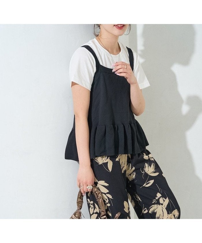 【フリークスストア/FREAK'S STORE】のサマー ニット フリル チュニック キャミ セット Tシャツ【限定展開】 25SS インテリア・キッズ・メンズ・レディースファッション・服の通販 founy(ファニー) 　ファッション　Fashion　レディースファッション　WOMEN　トップス・カットソー　Tops/Tshirt　ニット　Knit Tops　キャミソール / ノースリーブ　No Sleeves　シャツ/ブラウス　Shirts/Blouses　ロング / Tシャツ　T-Shirts　2025年　2025　2025春夏・S/S　Ss,Spring/Summer,2025　キャミ　Cami　サマー　Summer　チュニック　Tunic　フリル　Frills　ベーシック　Basic　夏　Summer　S/S・春夏　Ss・Spring/Summer　ブラック|ID: prp329100004562643 ipo3291000000032261776