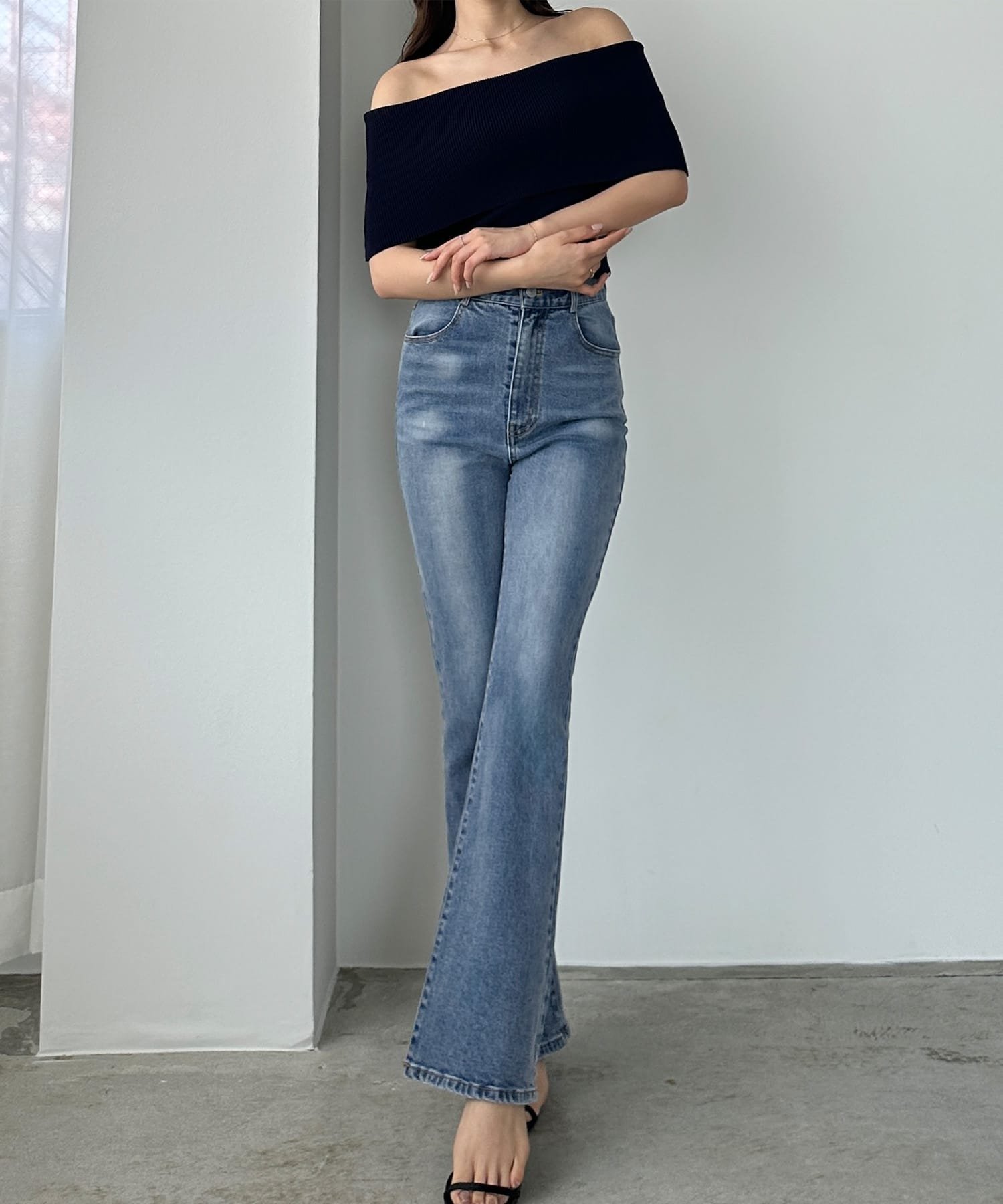 【ジュノア/JUNOAH】のLouere ストレッチフレアデニムパンツ インテリア・キッズ・メンズ・レディースファッション・服の通販 founy(ファニー) 　ファッション　Fashion　レディースファッション　Fashion for Women　パンツ　Pants & Trousers　デニムパンツ・ジーンズ・美脚デニム　Denim Jeans & Pants　ライトブルー|ID: prp329100004562677 ipo3291000000032734706