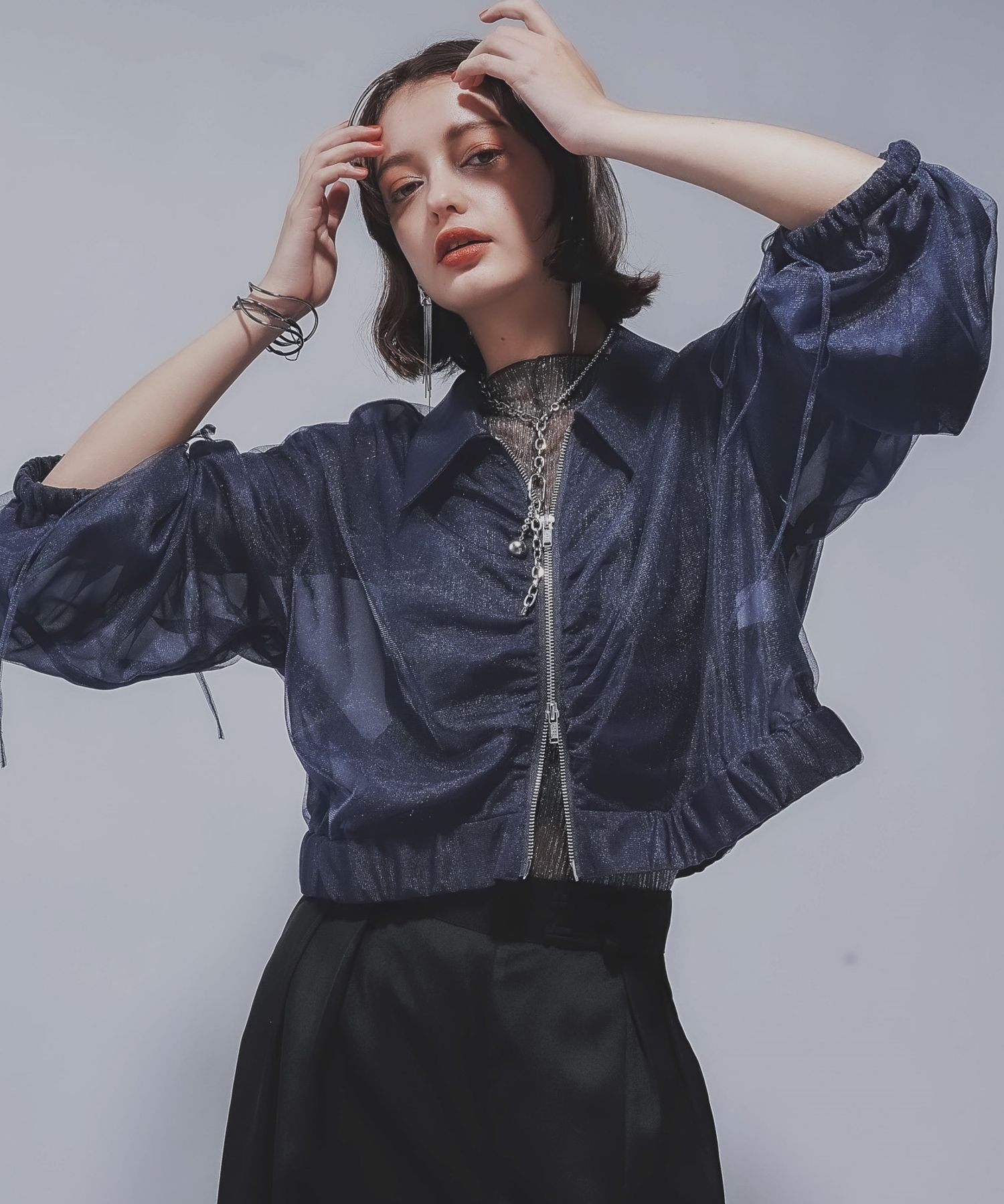 【ハレ/HARE】のソデ2WAYシアーブルゾン インテリア・キッズ・メンズ・レディースファッション・服の通販 founy(ファニー) 　ファッション　Fashion　レディースファッション　Ladies' Fashion Online　アウター　Coat Outerwear　ブルゾン　Blouson/Jackets　おすすめ　Recommend　インナー　Inner　ウェーブ　Wave　カーゴパンツ　Cargo Pants　キャミソール　Camisole　ギャザー　Gather　シフォン　Chiffon　ジップ　Zip　ストレート　Straight　チュール　Tulle　デニム　Denim　フレア　Flare　ブルゾン　Blouson　半袖　Short Sleeve　長袖　Long Sleeve　ネイビー88|ID: prp329100004562690 ipo3291000000032628757