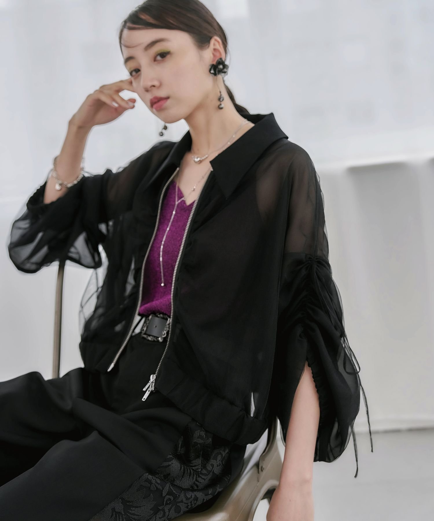 【ハレ/HARE】のソデ2WAYシアーブルゾン インテリア・キッズ・メンズ・レディースファッション・服の通販 founy(ファニー) 　ファッション　Fashion　レディースファッション　Ladies' Fashion Online　アウター　Coat Outerwear　ブルゾン　Blouson/Jackets　おすすめ　Recommend　インナー　Inner　ウェーブ　Wave　カーゴパンツ　Cargo Pants　キャミソール　Camisole　ギャザー　Gather　シフォン　Chiffon　ジップ　Zip　ストレート　Straight　チュール　Tulle　デニム　Denim　フレア　Flare　ブルゾン　Blouson　半袖　Short Sleeve　長袖　Long Sleeve　ブラック09|ID: prp329100004562690 ipo3291000000032628758