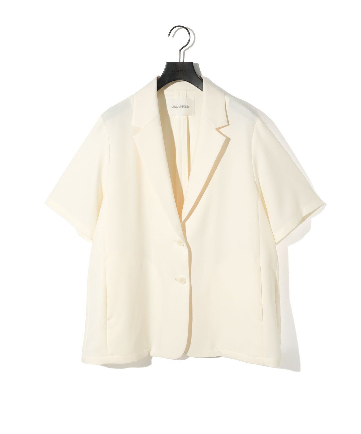 【マーコート/MARcourt】のMIDIUMISOLID for Ladies ハーフスリーブテーラードジャケット インテリア・キッズ・メンズ・レディースファッション・服の通販 founy(ファニー) 　ファッション　Fashion　レディースファッション　WOMEN　アウター　Coat Outerwear　ジャケット　Jackets　テーラードジャケット　Tailored Jackets　おすすめ　Recommend　インナー　Inner　ジャケット　Jacket　ストレッチ　Stretch　セットアップ　Set Up　テーラード　Tailored　ポケット　Pocket　ロング　Long　ワイド　Wide　ビジネス 仕事 通勤　Business　夏　Summer　無地　Plain Color　アイボリー|ID: prp329100004562695 ipo3291000000032262395