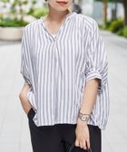 【コーエン/COEN】の【接触冷感】リラクシーストライプスキッパーブラウス DK.GRAY|ID: prp329100004562707 ipo3291000000032667984
