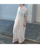 【ルージュヴィフラクレ/Rouge vif la cle】のシルク混シアーストライプ楊柳ワンピース ベージュ|ID: prp329100004562714 ipo3291000000033828503