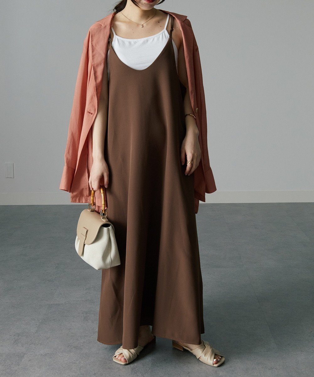 【ラナン/Ranan】のひんやり!フレアーキャミワンピース インテリア・キッズ・メンズ・レディースファッション・服の通販 founy(ファニー) 　ファッション　Fashion　レディースファッション　WOMEN　ワンピース　Dress　キャミワンピース　No Sleeve Dresses　キャミワンピース　Cami Dress　トレンド　Trend　夏　Summer　モカ|ID: prp329100004562733 ipo3291000000032304817